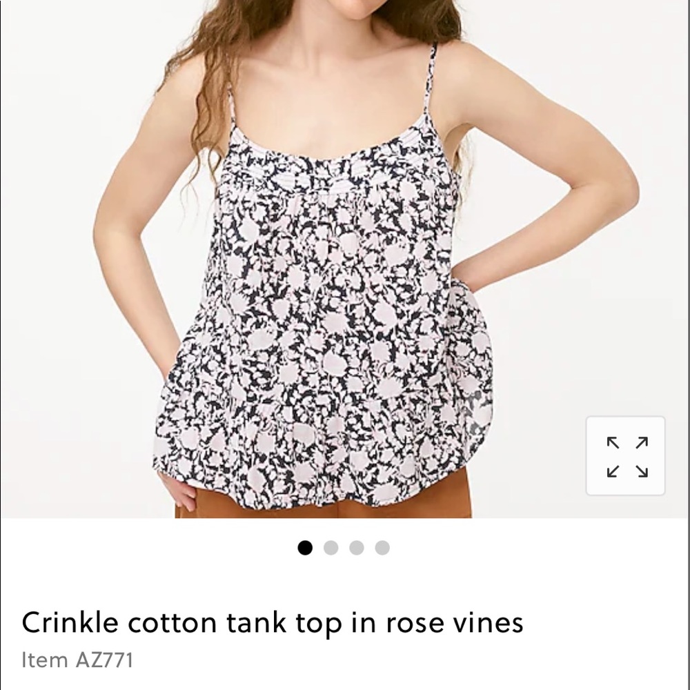 J Crew Cotton Tank Top in Rose Vine Floral
